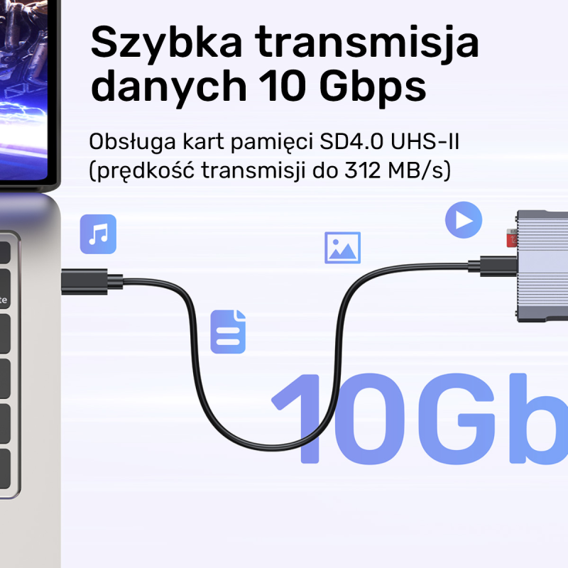 Unitek Czytnik kart pamięci CF Express, SD/microSD, USBA 10 Gbs + HUB