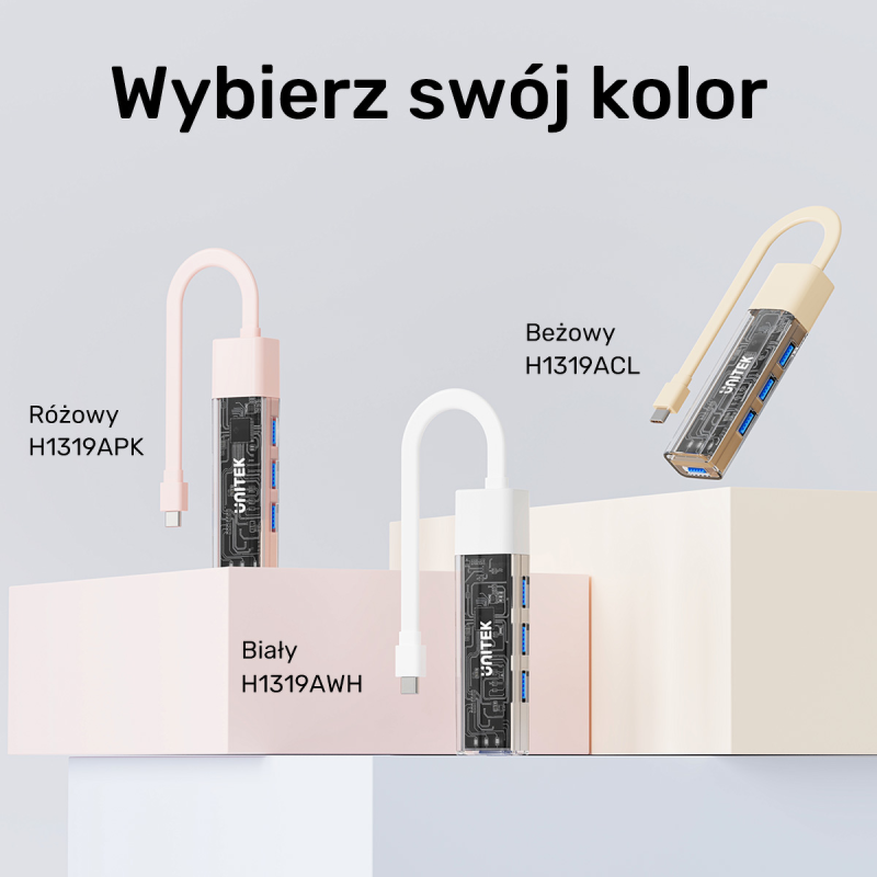 Unitek hub dwukierunkowy USB C/USB A 5Gbps, 4x USB A... | PartsPC.pl