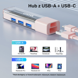 Unitek hub dwukierunkowy USB C/USB A 5Gbps, 4x USB A... | PartsPC.pl