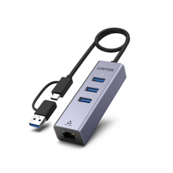 Unitek Hub USB C 4w1 Ethernet 3 x USB A 5 Gbps z... | PartsPC.pl