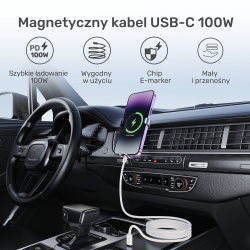 Unitek Kabel w oplocie zwijany magnetycznie USB C PD... | PartsPC.pl