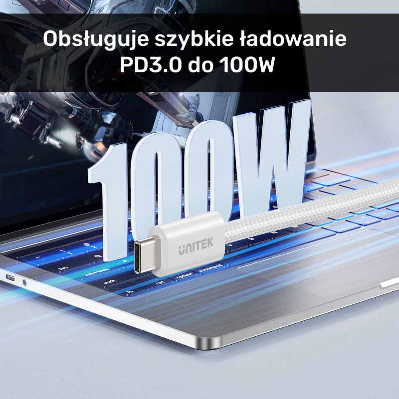Unitek Kabel w oplocie zwijany magnetycznie USB C PD... | PartsPC.pl