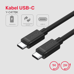 Unitek przewód USB Typ-C do USB Typ-C 2m | PartsPC.pl