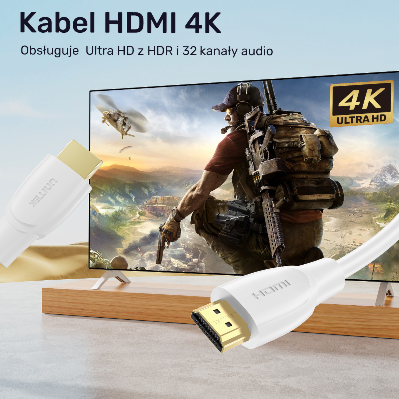 Unitek Kabel HDMI 1.4 4K biały 15m | PartsPC.pl