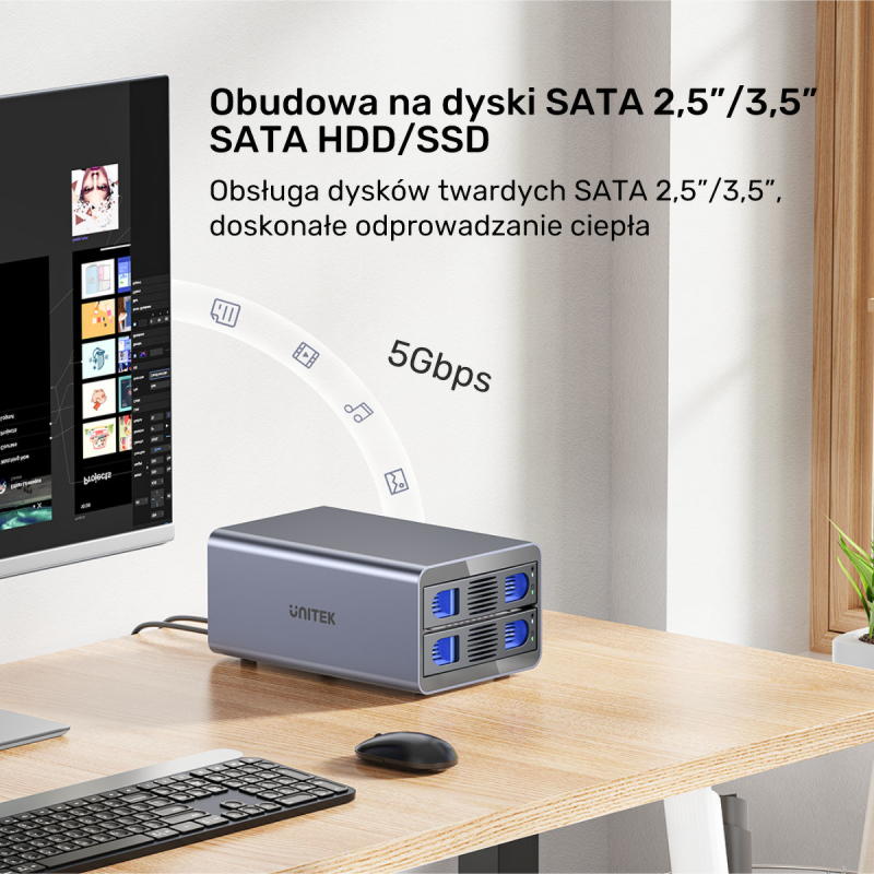 Unitek Obudowa RAID do dysku SATA 2.5''/3.5'' – 4 tryby... | PartsPC.pl