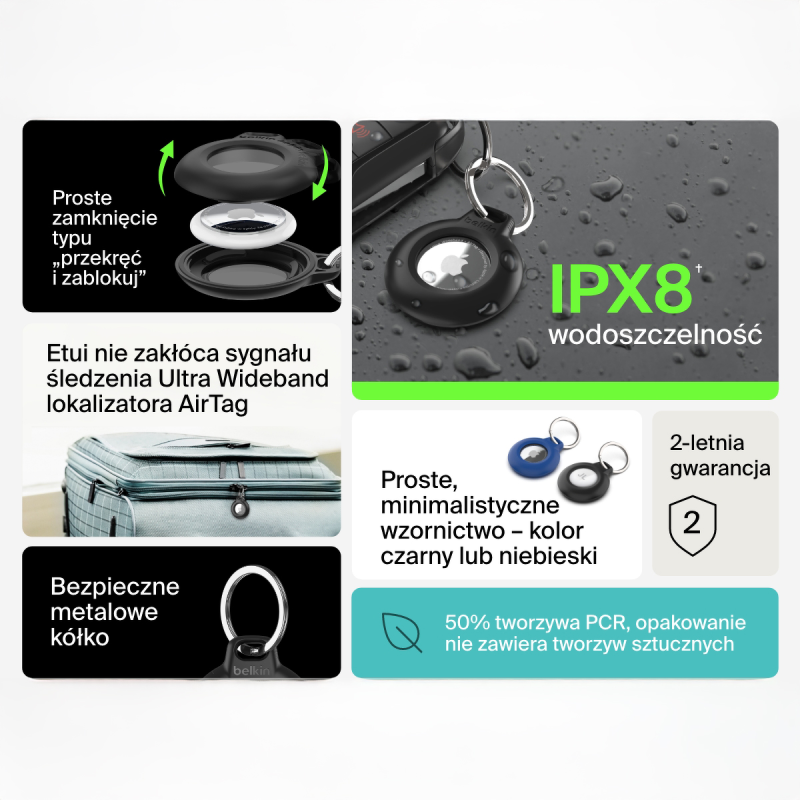 Belkin Uchwyt na AirTag z kółkiem do kluczy... | PartsPC.pl