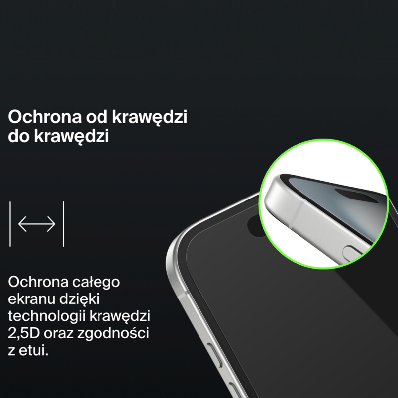 Belkin Szkło prywatyzujące na iPhone 16 / 15 / 14 Pro... | PartsPC.pl