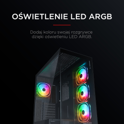 Rampage Hydra V1 Obudowa PC 4x wentylator USB C/USB A... | PartsPC.pl