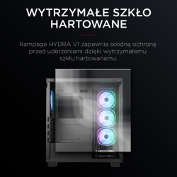 Rampage Hydra V1 Obudowa PC 4x wentylator USB C/USB A... | PartsPC.pl