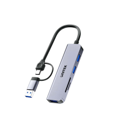 Unitek Hub 5w1 USB-A/C 5 Gbps z czytnikiem kart SD i... | PartsPC.pl
