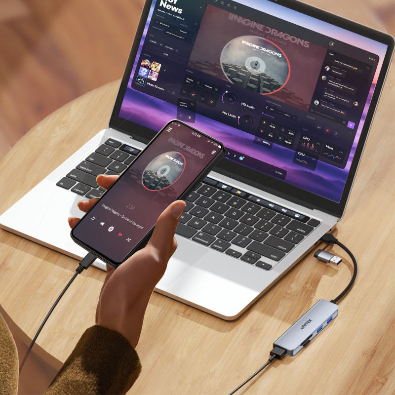 Unitek Hub 5w1 USB-A/C 5 Gbps z czytnikiem kart SD i... | PartsPC.pl