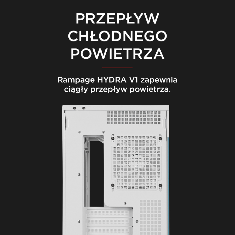 Rampage Hydra V1 Obudowa PC 4x wentylator USB C/USB A... | PartsPC.pl