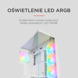 Rampage Hydra V1 Obudowa PC 4x wentylator USB C/USB A... | PartsPC.pl