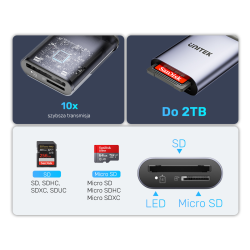 Unitek Czytnik kart pamięci SD4.0 /Micro SD4.0, 2w1 | PartsPC.pl