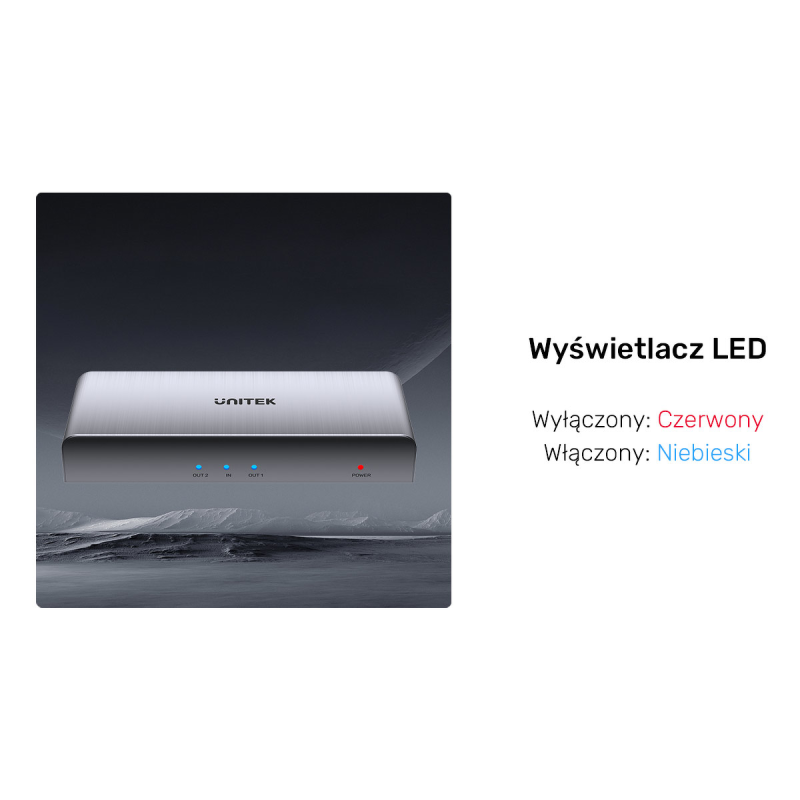 Unitek Rozgałęźnik sygnału HDMI 1 IN-2 OUT 4K | PartsPC.pl