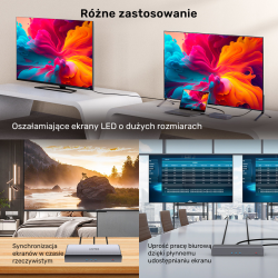Unitek Rozgałęźnik sygnału HDMI 1 IN-2 OUT 4K | PartsPC.pl