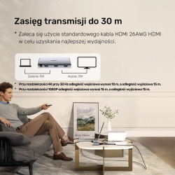 Unitek Rozgałęźnik sygnału HDMI 1 IN-2 OUT 4K | PartsPC.pl