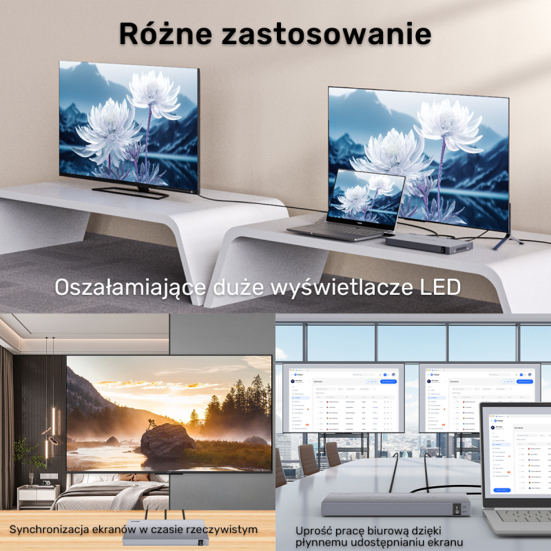 Unitek Rozgałęźnik sygnału HDMI 1 IN-8 OUT 4K | PartsPC.pl