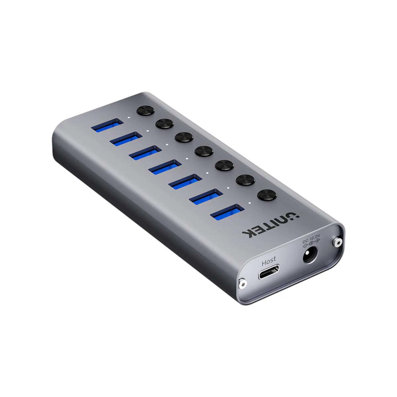 Unitek Hub USB A 3.0 7w1, 5Gbps z przełącznikami portów | PartsPC.pl