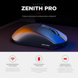 Rampage Zenith Pro Black mysz bezprzewodowa 26000 DPI... | PartsPC.pl