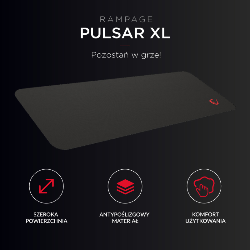 Rampage Pulsar XL podkładka na biurko gamingowa 30x80cm... | PartsPC.pl