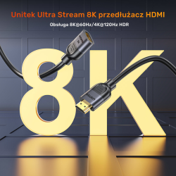 Unitek przedłużacz HDMI (M) - HDMI (F) 2.1, 8K 3m | PartsPC.pl