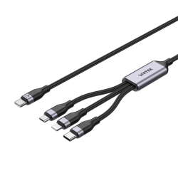 Unitek przewód ładujący USB 3 w 1 czarny C14101AGY01-1.5M | PartsPC.pl