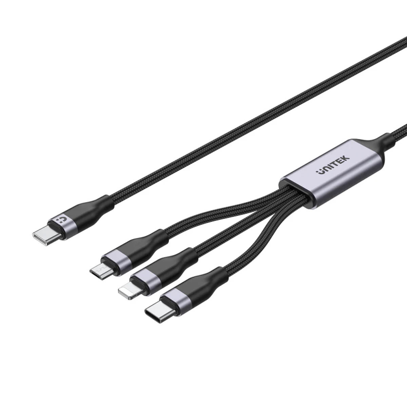 Unitek przewód ładujący USB 3 w 1 czarny C14101AGY01-1.5M | PartsPC.pl