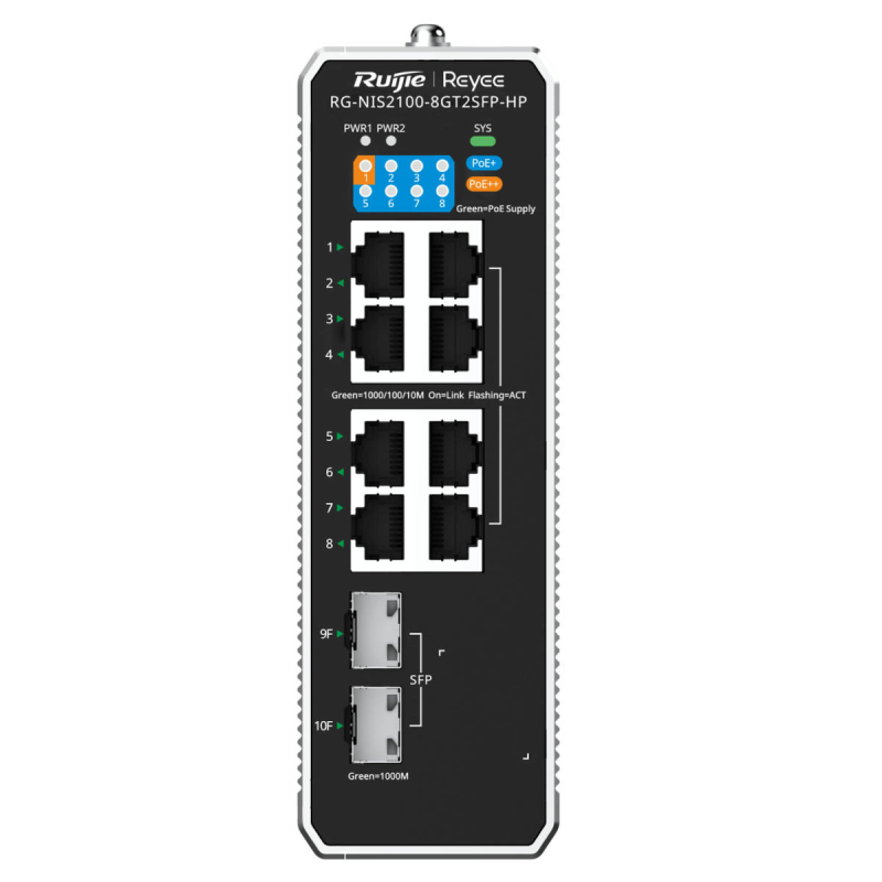 Ruijie Reyee RG-NIS2100-8GT2SFP-HP | Switch zarządzalny... | PartsPC.pl