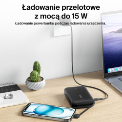 Belkin Powerbank 10 000 mAh, 20W, wbudowany kabel USB-C... | PartsPC.pl