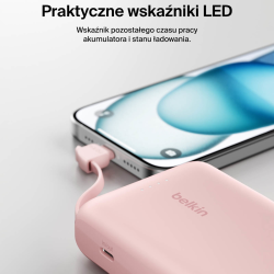 Belkin Powerbank 10 000 mAh, 20W, wbudowany kabel USB-C... | PartsPC.pl