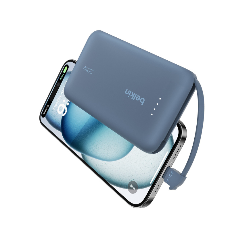 Belkin Powerbank 10 000 mAh, 20W, wbudowany kabel USB-C... | PartsPC.pl