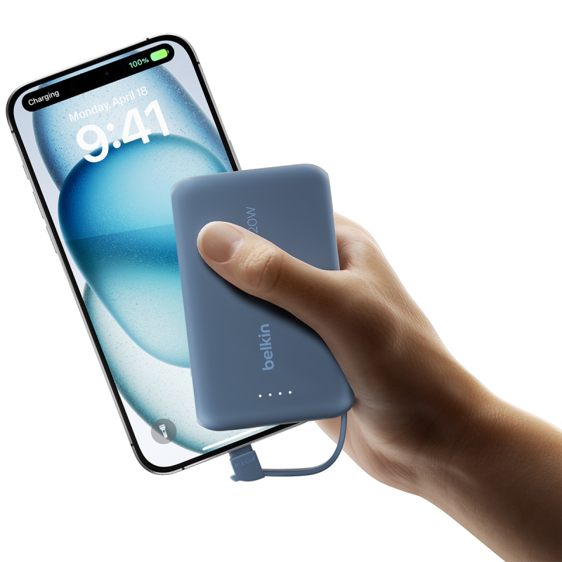 Belkin Powerbank 10 000 mAh, 20W, wbudowany kabel USB-C... | PartsPC.pl