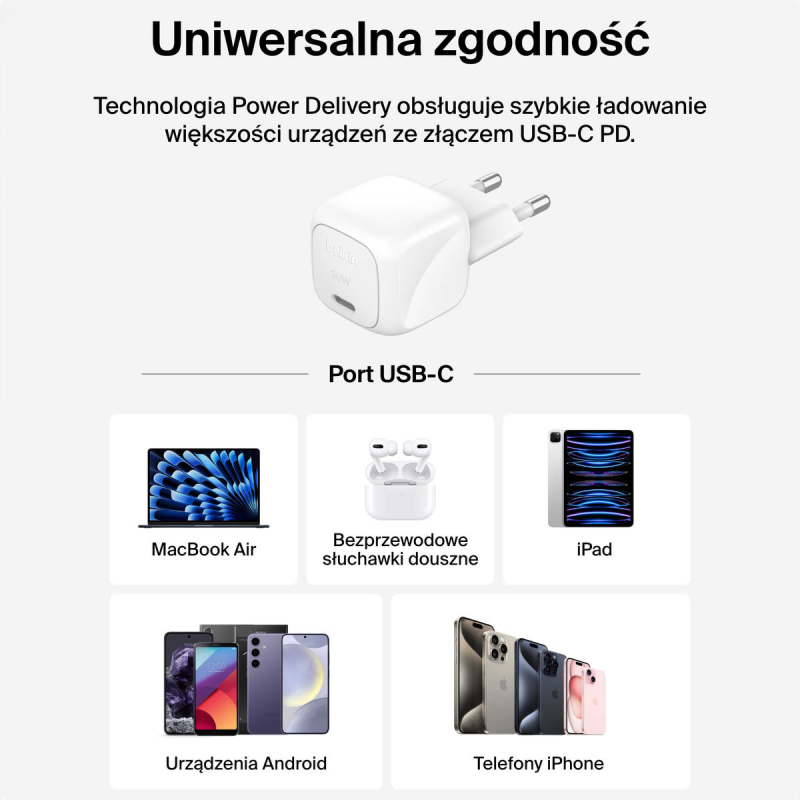 Belkin Ładowarka USB-C PD 30W, mała, biała - Dyski twarde | PartsPC.pl