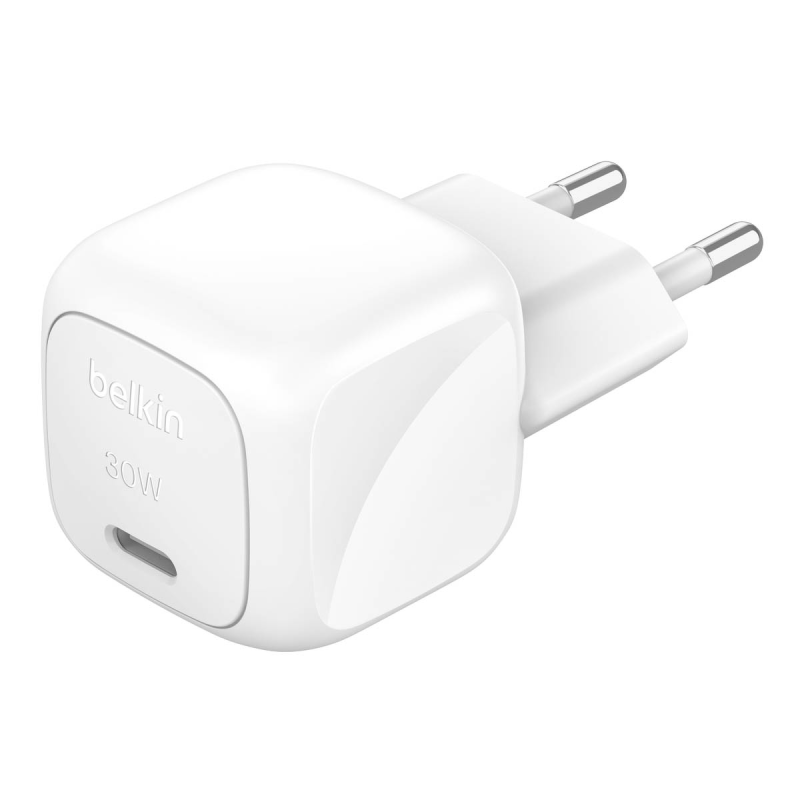 Belkin Ładowarka USB-C PD 30W, mała, biała + kabel USB-C | PartsPC.pl
