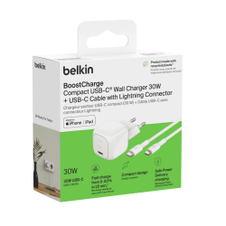 Belkin Ładowarka USB-C PD 30W, mała, biała + kabel... | PartsPC.pl
