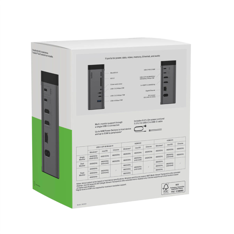 Belkin Stacja dokująca USB-C 11w1, GaN PD 150W, HDMI 8K | PartsPC.pl