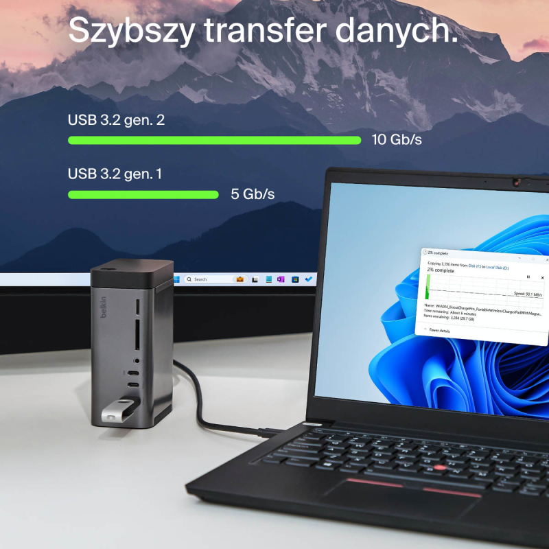Belkin Stacja dokująca USB-C 11w1, GaN PD 150W, HDMI 8K | PartsPC.pl