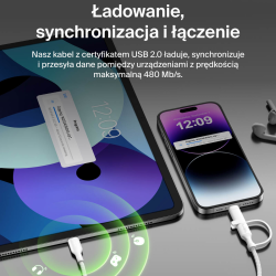 Belkin Kabel 2 w 1 ze złączami USB-C i Lightning, 60W... | PartsPC.pl
