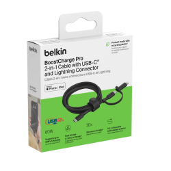 Belkin Kabel 2 w 1 ze złączami USB-C i Lightning, 60W... | PartsPC.pl