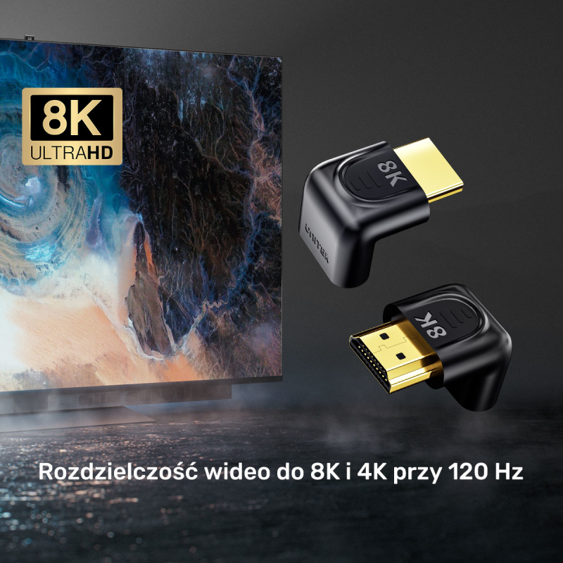 Unitek Adapter kątowy 8K HDMI 90 i 270 stopni | PartsPC.pl