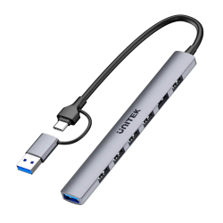 Unitek Hub USB-A/C 7w1 USB A z adapterem USB A 5 Gbps | PartsPC.pl