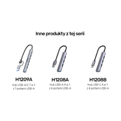 Unitek Hub USB-A/C 7w1 USB A z adapterem USB A 5 Gbps | PartsPC.pl