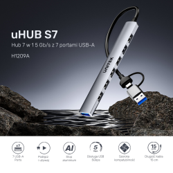 Unitek Hub USB-A/C 7w1 USB A z adapterem USB A 5 Gbps | PartsPC.pl