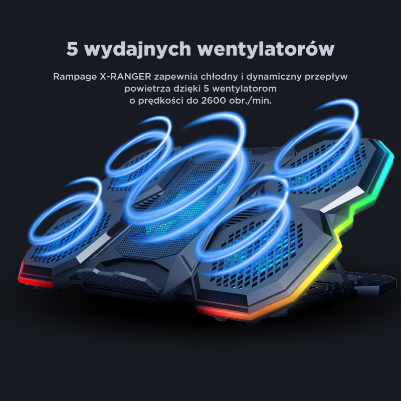 Rampage AD-RC14 X-RANGER Podstawka chłodząca pod laptop... | PartsPC.pl