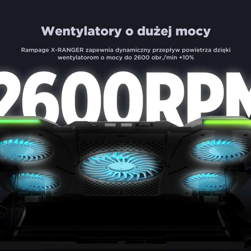 Rampage AD-RC14 X-RANGER Podstawka chłodząca pod laptop... | PartsPC.pl
