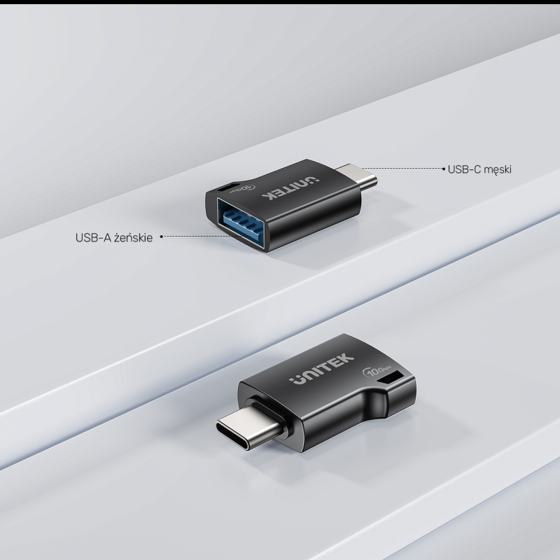 Unitek Adapter  USB-C do USB-A 10Gbps A1048ABK01 | PartsPC.pl