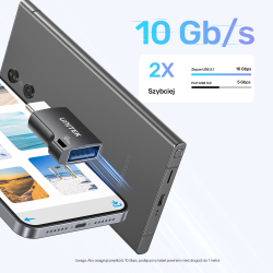 Unitek Adapter  USB-C do USB-A 10Gbps A1048ABK01 | PartsPC.pl