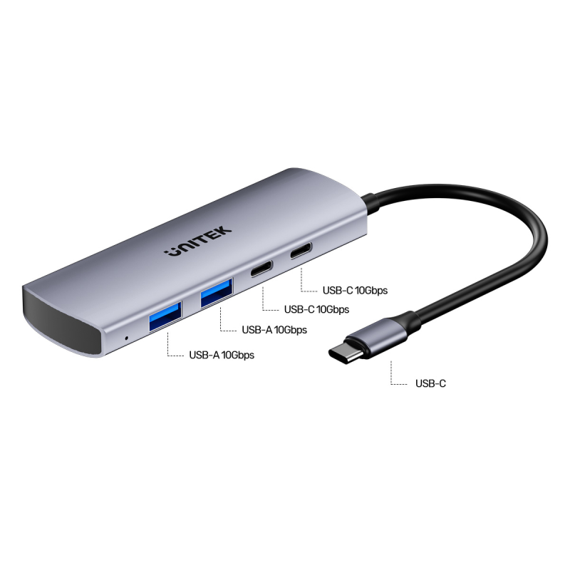 Unitek Hub 4w1 USB-C 10 Gbps, 2x USB-A i 2x USB-C... | PartsPC.pl