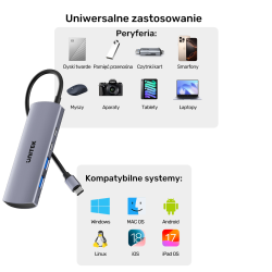 Unitek Hub 4w1 USB-C 10 Gbps, 2x USB-A i 2x USB-C... | PartsPC.pl